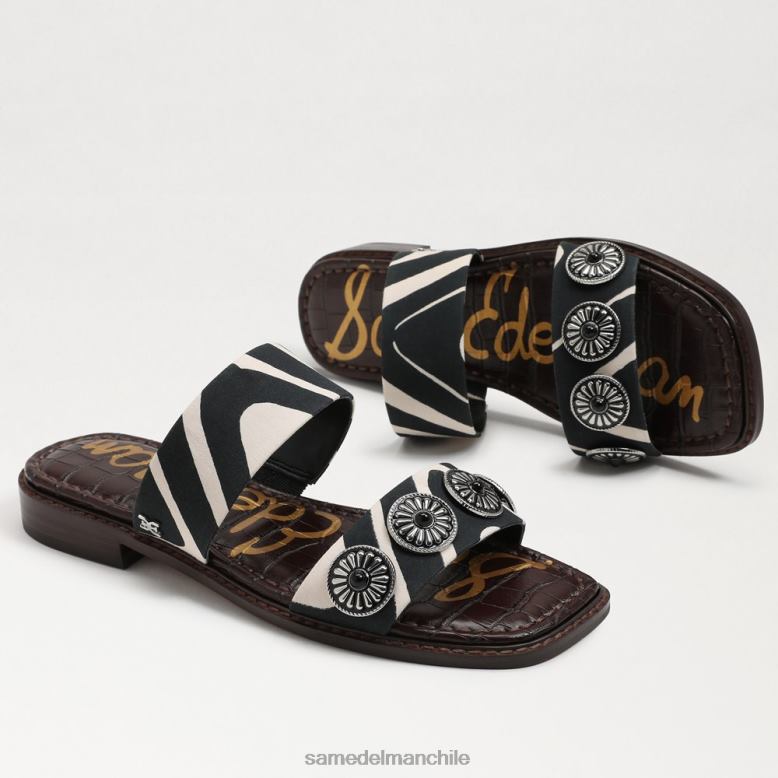 Sam Edelman P802J741 calzado negro/cebra natural mujer sandalia hera