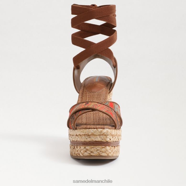 Sam Edelman P802J243 calzado amapola naranja mujer sandalia alpargata con cuña vaughn