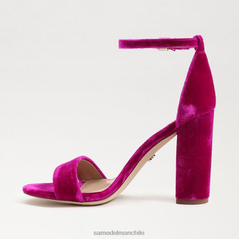 Sam Edelman P802J318 calzado terciopelo frambuesa mujer sandalia con tacón cuadrado yaro