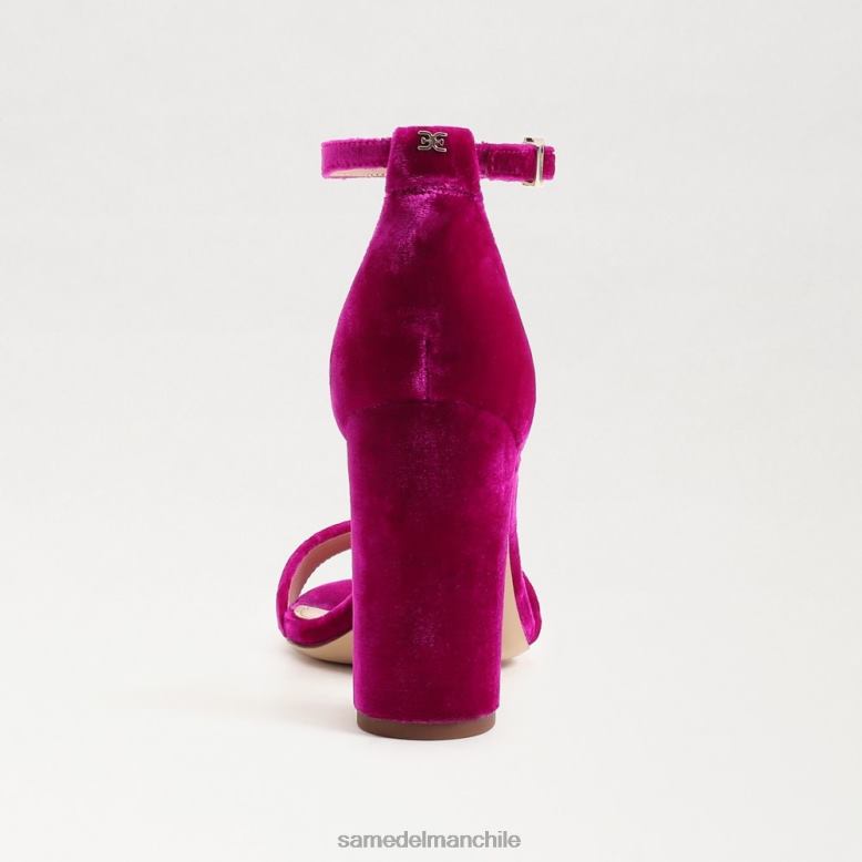Sam Edelman P802J318 calzado terciopelo frambuesa mujer sandalia con tacón cuadrado yaro