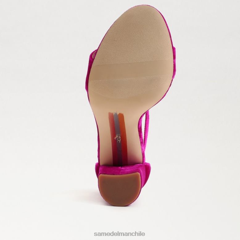 Sam Edelman P802J318 calzado terciopelo frambuesa mujer sandalia con tacón cuadrado yaro