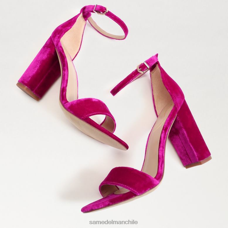 Sam Edelman P802J318 calzado terciopelo frambuesa mujer sandalia con tacón cuadrado yaro