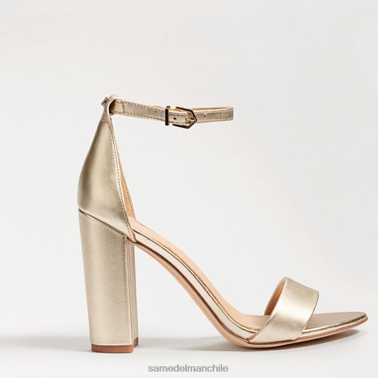 Sam Edelman P802J324 calzado cuero dorado claro mujer sandalia con tacón cuadrado yaro