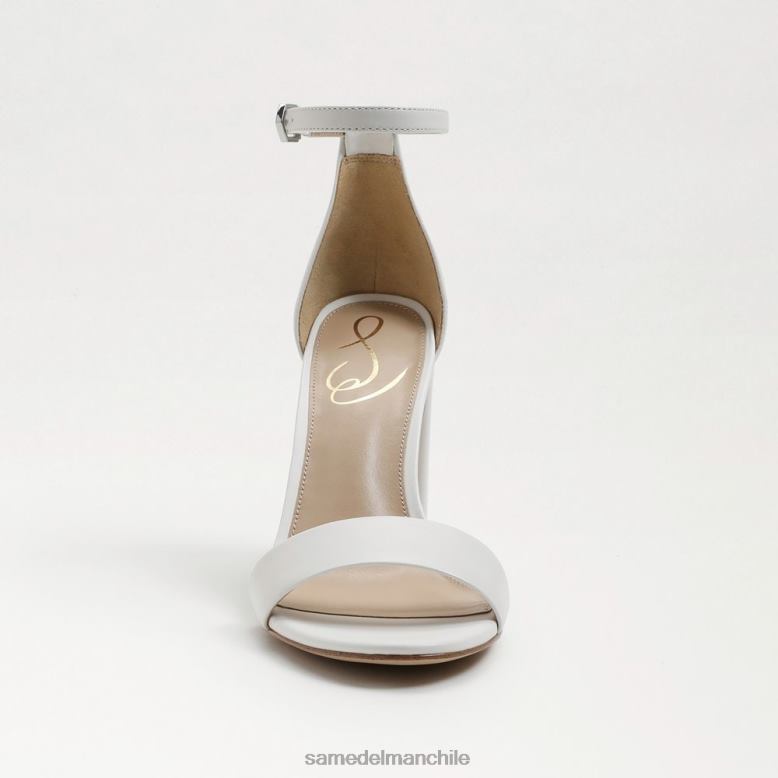 Sam Edelman P802J328 calzado cuero blanco brillante mujer sandalia con tacón cuadrado yaro