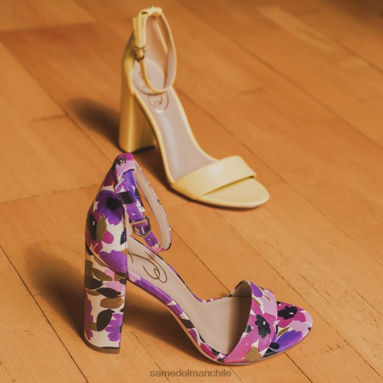 Sam Edelman P802J335 calzado charol rubor beige mujer sandalia con tacón cuadrado yaro