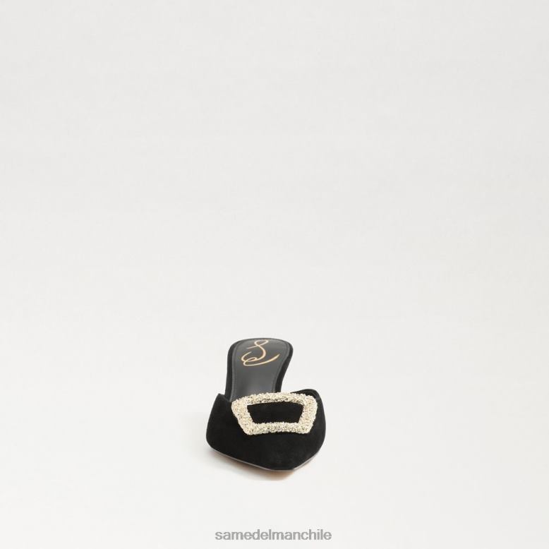 Sam Edelman P802J434 calzado ante negro mujer mules brit con tacón de gatito