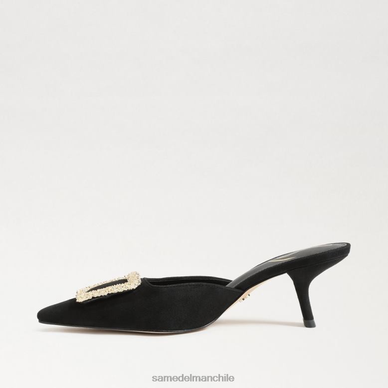 Sam Edelman P802J434 calzado ante negro mujer mules brit con tacón de gatito