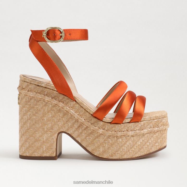 Sam Edelman P802J439 calzado naranja cali mujer sandalia tacon plataforma tibby