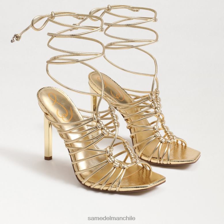 Sam Edelman P802J441 calzado oro ámbar mujer sandalias lylah con cordones y tacón de aguja
