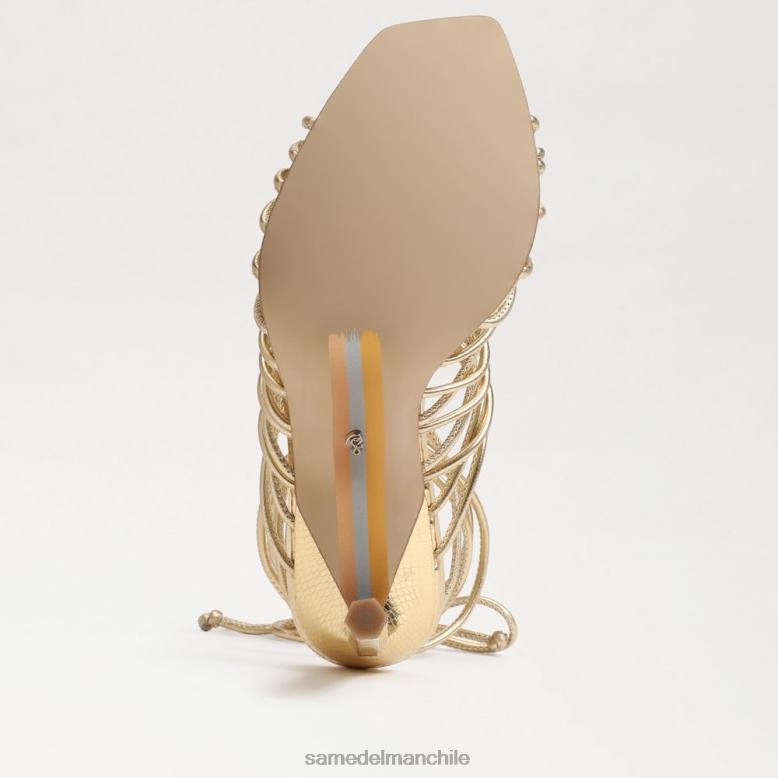 Sam Edelman P802J441 calzado oro ámbar mujer sandalias lylah con cordones y tacón de aguja