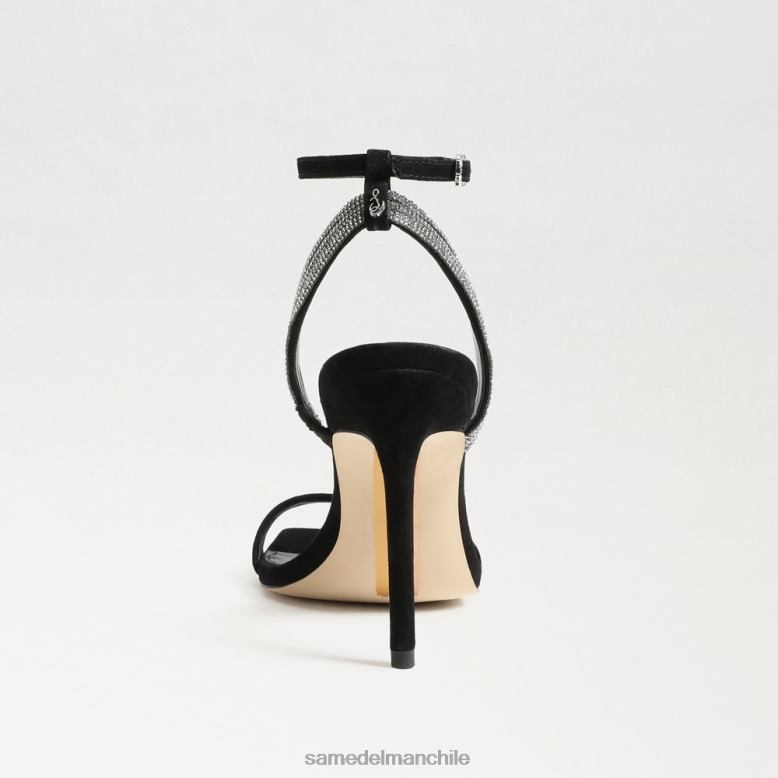 Sam Edelman P802J537 calzado ante negro mujer tacón con correa en el tobillo ophelia