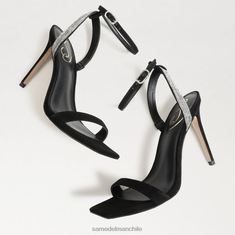 Sam Edelman P802J537 calzado ante negro mujer tacón con correa en el tobillo ophelia