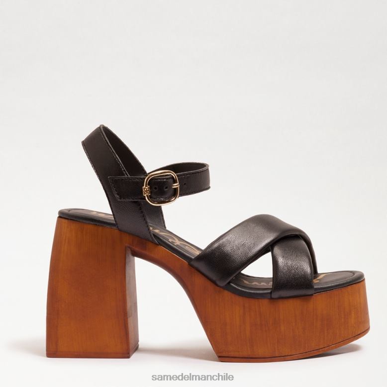 Sam Edelman P802J567 calzado cuero negro mujer tacón bloque con plataforma suzannah