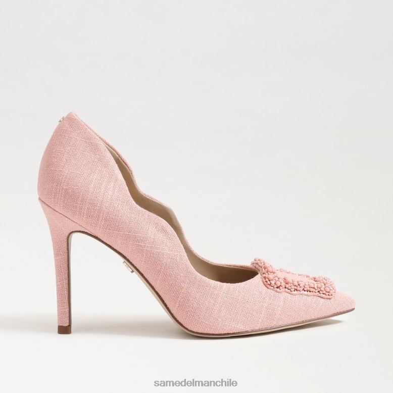 Sam Edelman P802J585 calzado durazno coralino mujer tacón con puntera en punta y cuentas harriett