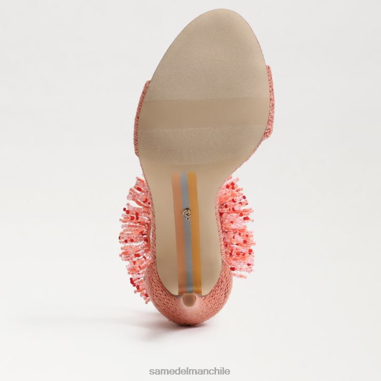 Sam Edelman P802J605 calzado estuco rosa mujer tacón con tira en el tobillo y cuentas Gillie