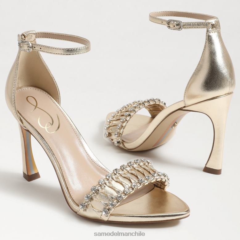 Sam Edelman P802J610 calzado hoja de oro mujer tacón con tiras evelynn