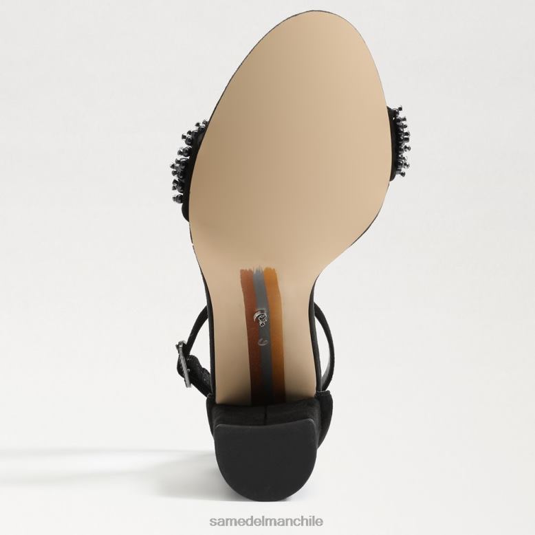 Sam Edelman P802J619 calzado ante negro mujer sandalia con tacón cuadrado yaro perla