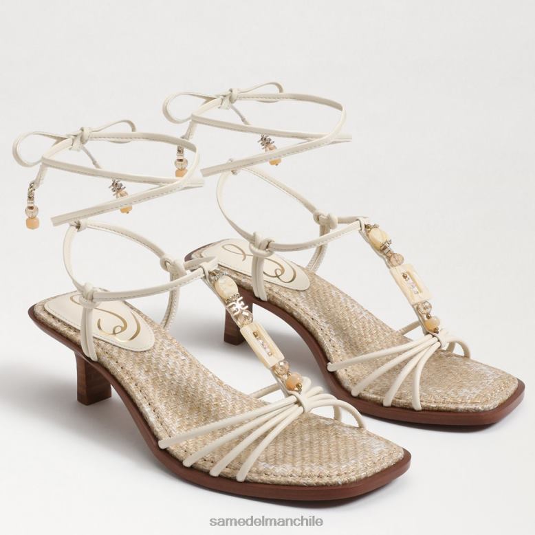 Sam Edelman P802J621 calzado marfil moderno mujer sandalia dacie con tiras y tacón gatito