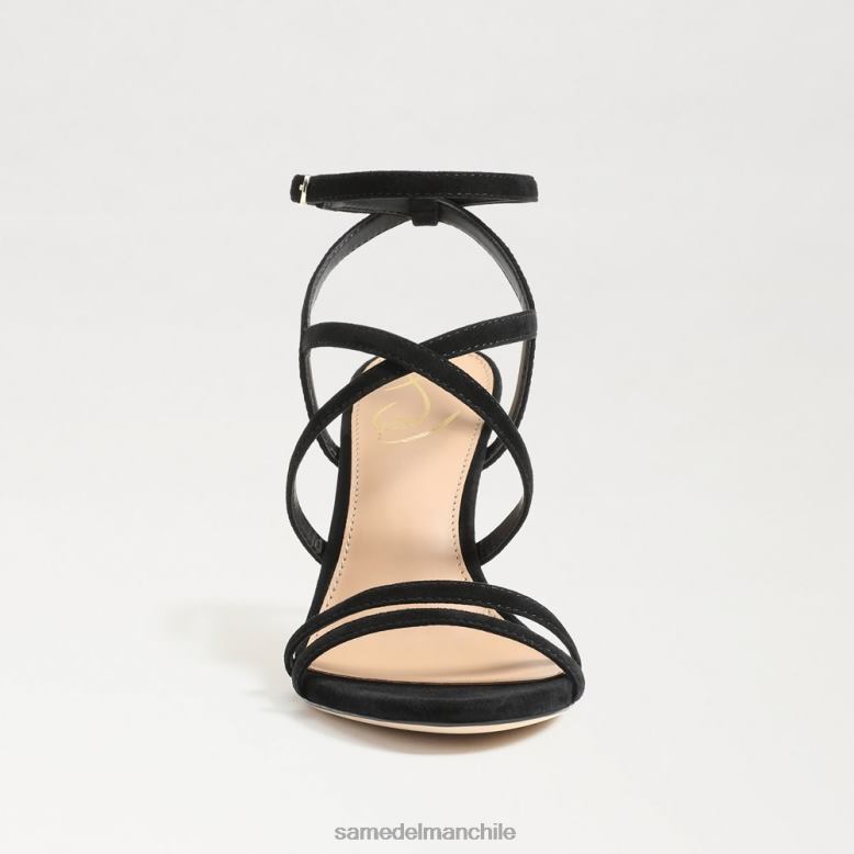 Sam Edelman P802J650 calzado ante negro mujer tacón con tiras delanie