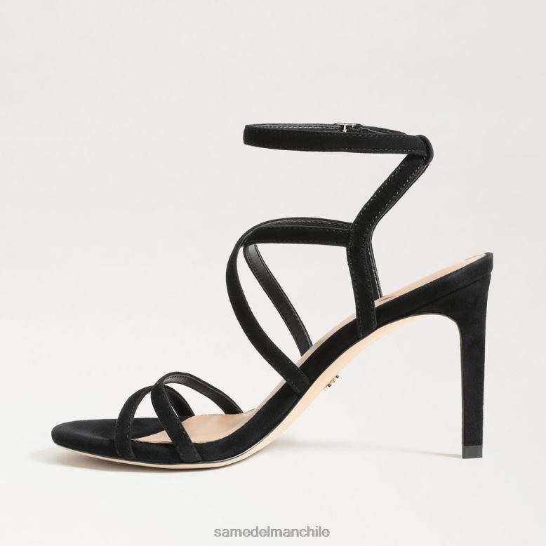 Sam Edelman P802J650 calzado ante negro mujer tacón con tiras delanie
