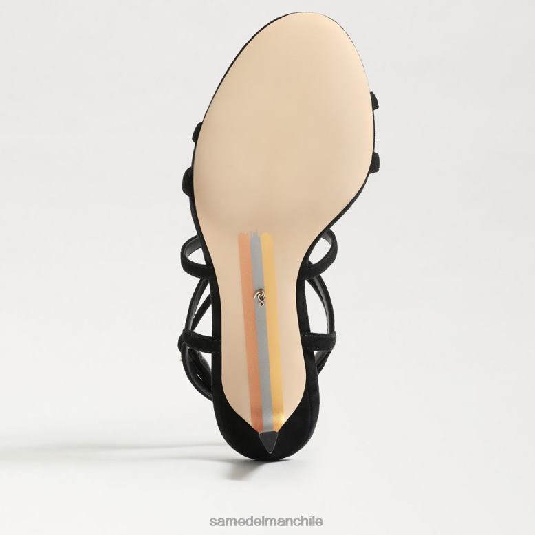 Sam Edelman P802J650 calzado ante negro mujer tacón con tiras delanie