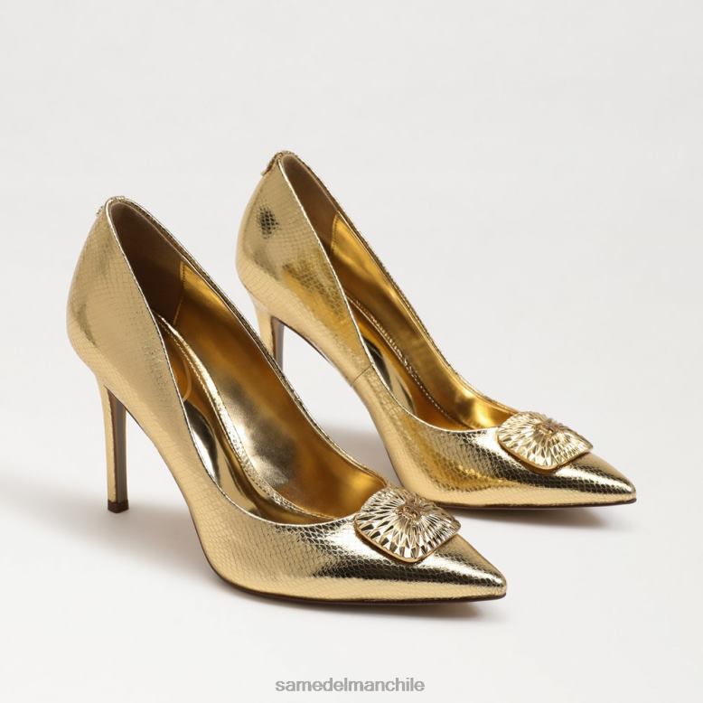 Sam Edelman P802J656 calzado oro ámbar mujer tacón radiante color avellana con punta puntiaguda