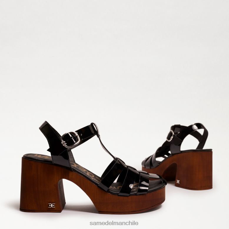 Sam Edelman P802J660 calzado charol negro mujer tacón bloque con plataforma Margritte