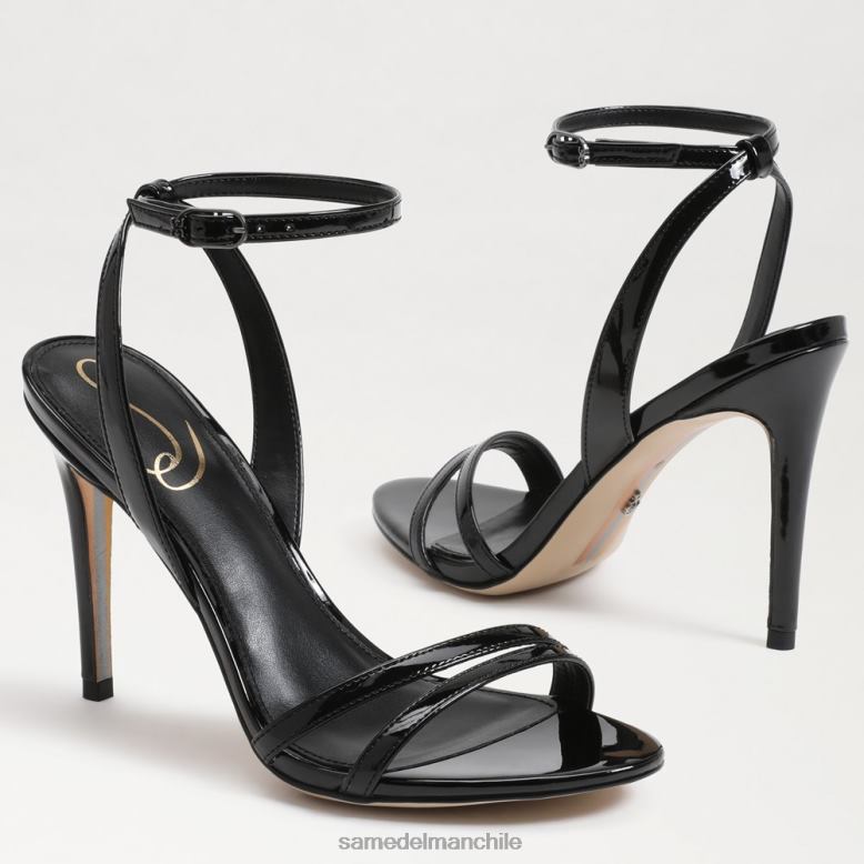Sam Edelman P802J672 calzado charol negro mujer tacón con correa en el tobillo gemmie