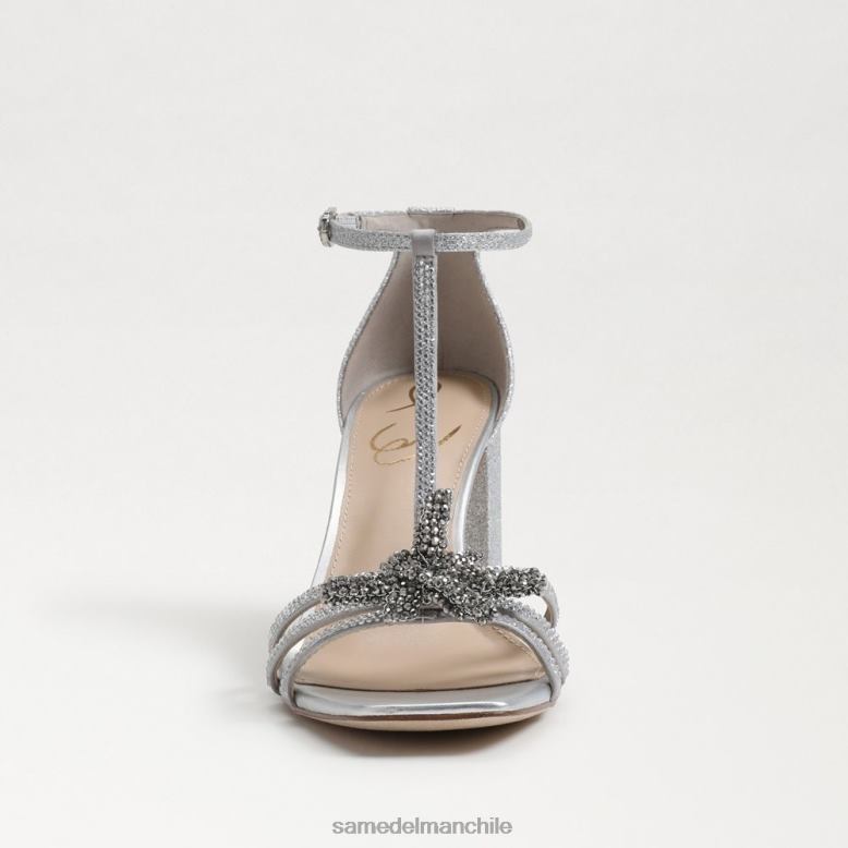 Sam Edelman P802J692 calzado plata suave mujer sandalia donnie con tacón cuadrado