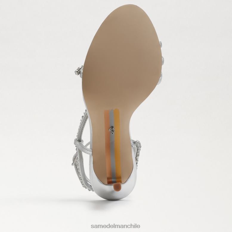 Sam Edelman P802J695 calzado plata suave mujer tacón granger con correa en el tobillo