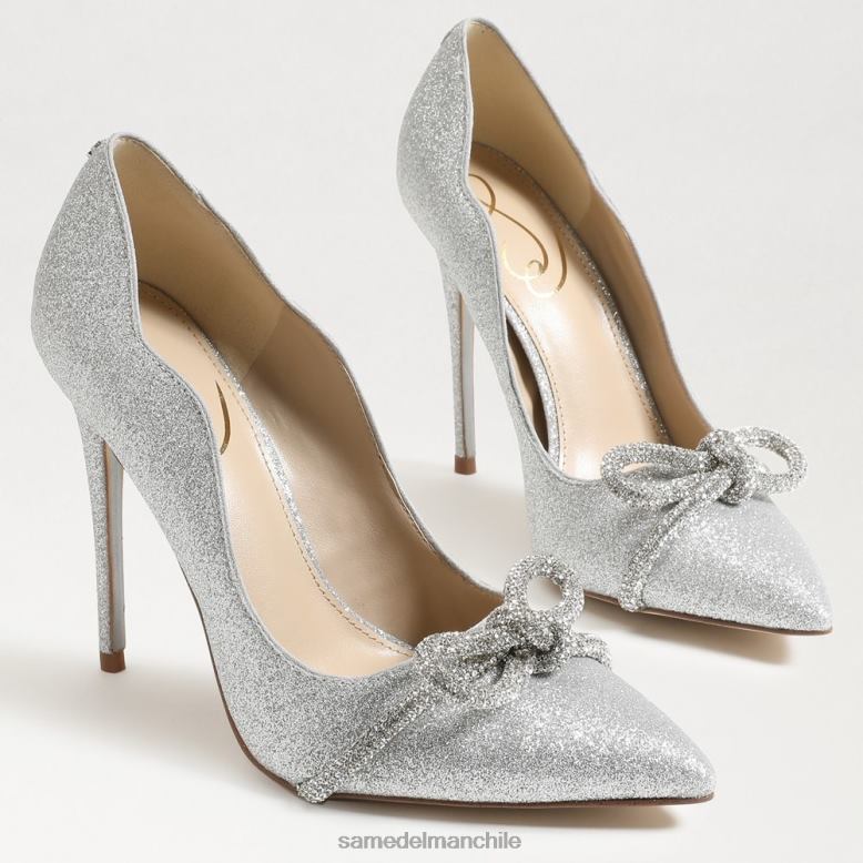 Sam Edelman P802J754 calzado plata suave mujer tacón con punta puntiaguda deela