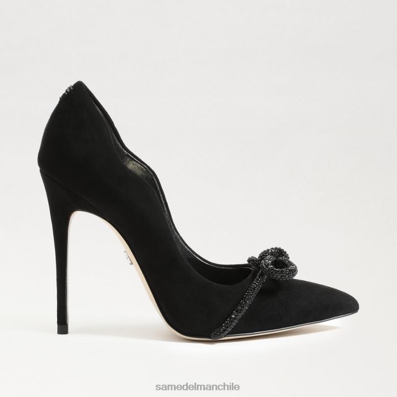 Sam Edelman P802J755 calzado ante negro mujer tacón con punta puntiaguda deela