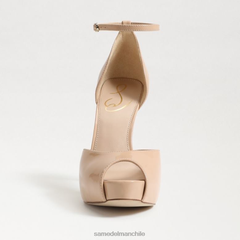 Sam Edelman P802J768 calzado charol rubor beige mujer tacón de plataforma peep toe florencia