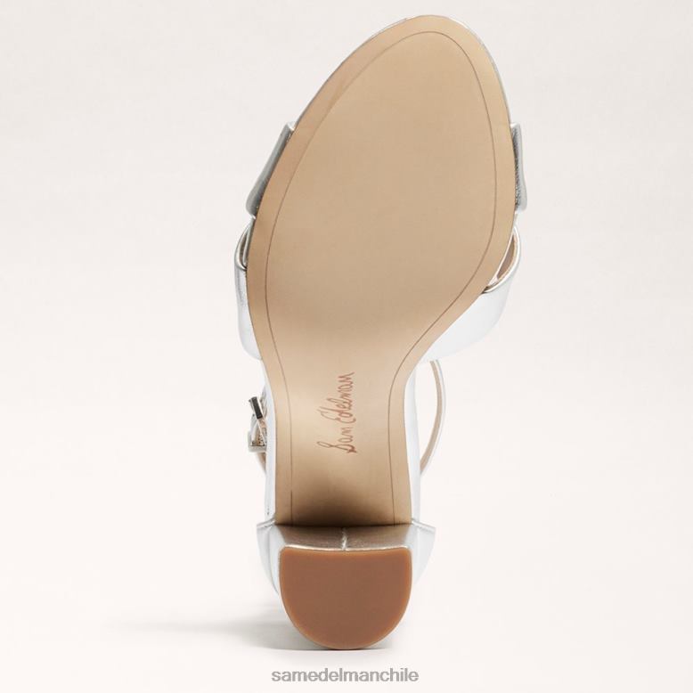 Sam Edelman P802J771 calzado plata suave mujer sandalia yancy con correa en el tobillo