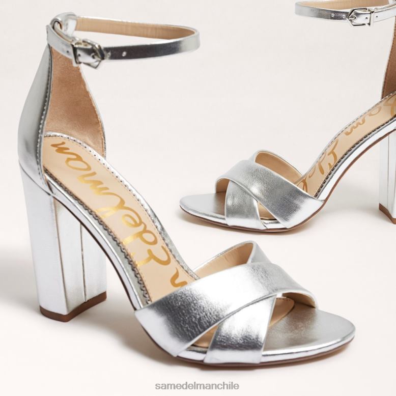 Sam Edelman P802J771 calzado plata suave mujer sandalia yancy con correa en el tobillo