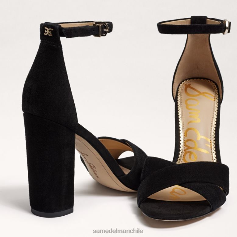 Sam Edelman P802J774 calzado ante negro mujer sandalia yancy con correa en el tobillo