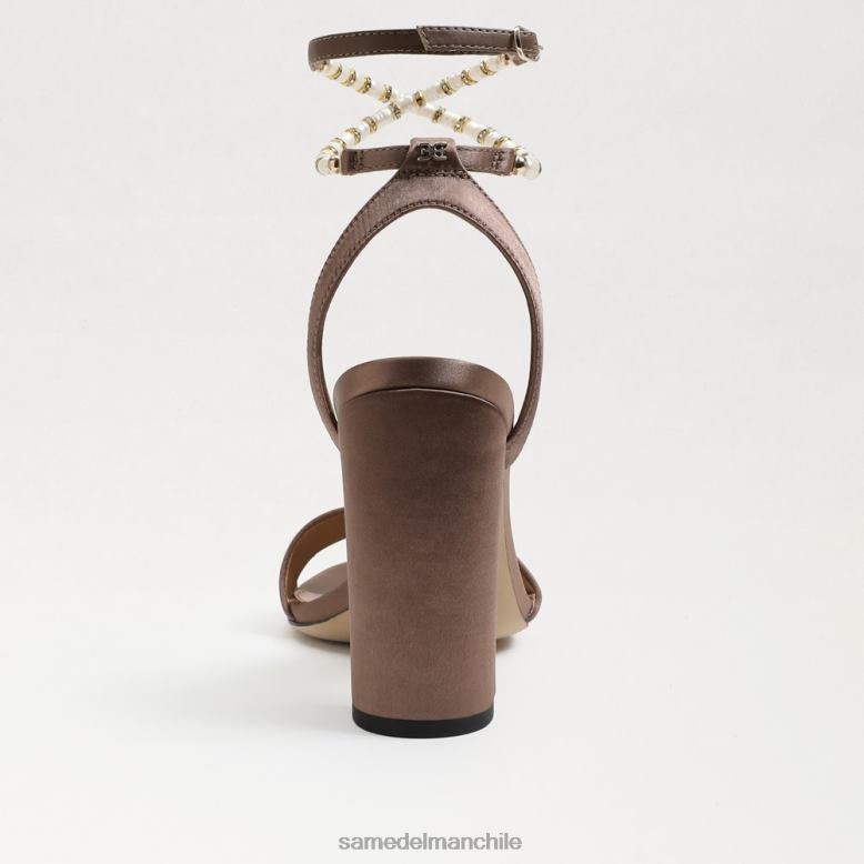 Sam Edelman P802J856 calzado caramelo satinado mujer sandalia yanelli con tacón cuadrado