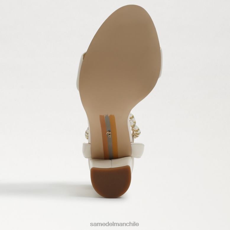 Sam Edelman P802J857 calzado cuero marfil moderno mujer sandalia yanelli con tacón cuadrado
