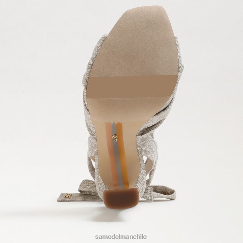 Sam Edelman P802J865 calzado lino natural mujer sandalia lenora con tacón y tiras