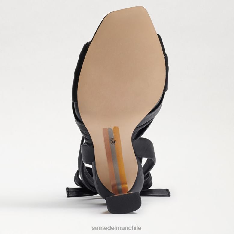 Sam Edelman P802J868 calzado cuero negro mujer sandalia lenora con tacón y tiras