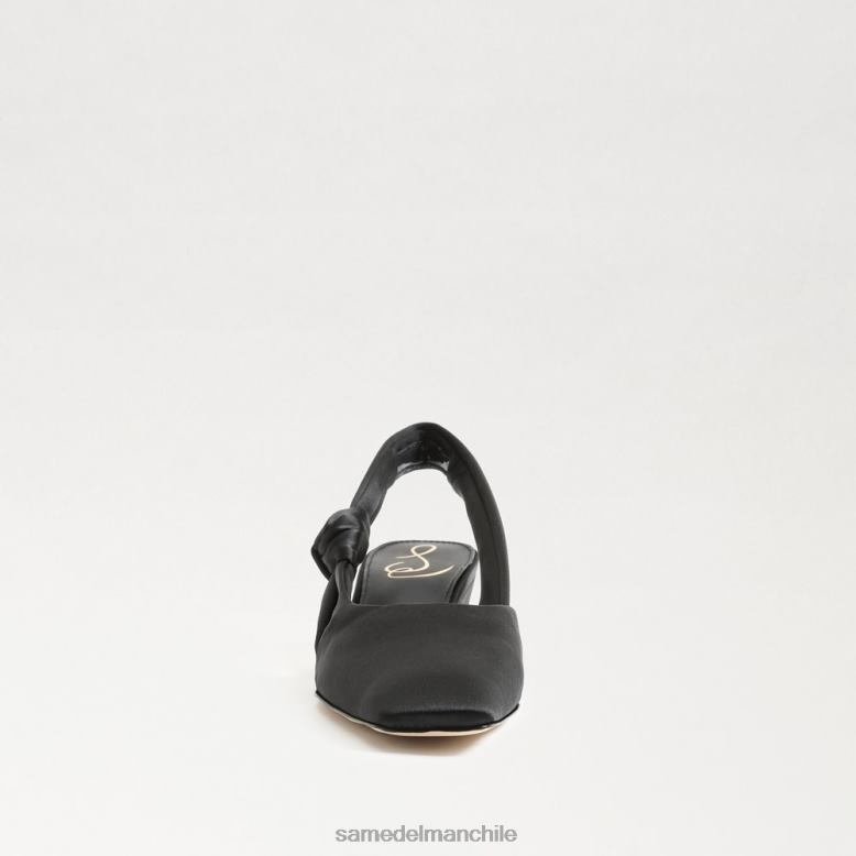 Sam Edelman P802J876 calzado satén negro mujer Meredith tacón gatito destalonado