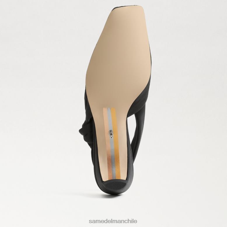 Sam Edelman P802J876 calzado satén negro mujer Meredith tacón gatito destalonado
