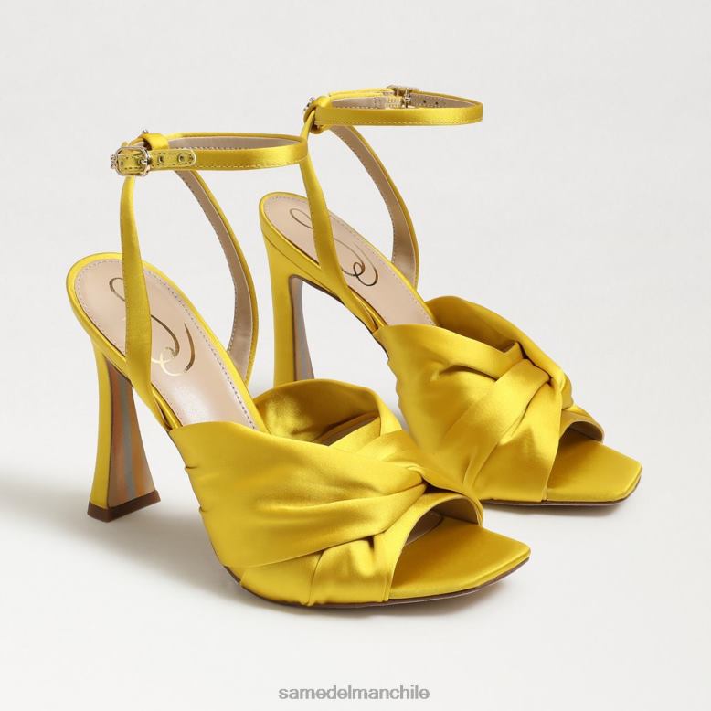 Sam Edelman P802J947 calzado satén ocre mujer tacón con tiras lavanda