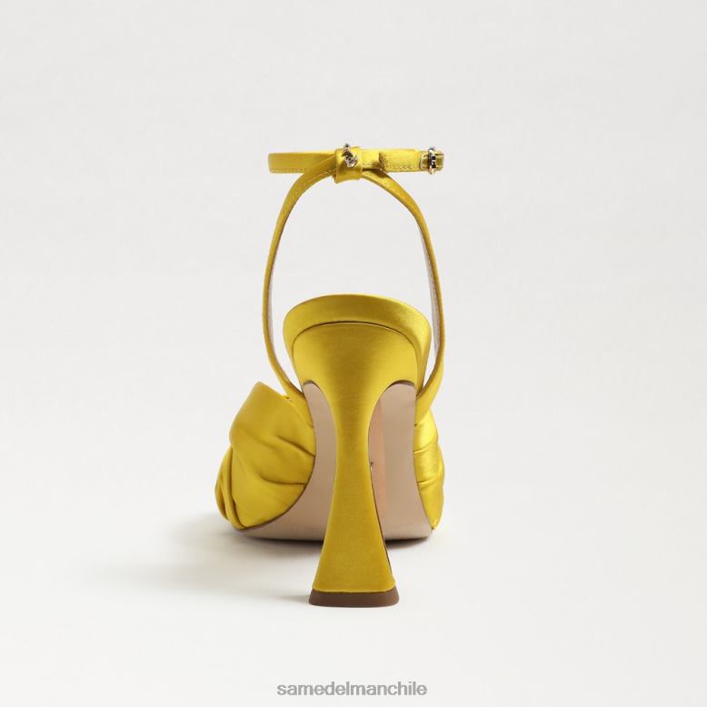 Sam Edelman P802J947 calzado satén ocre mujer tacón con tiras lavanda