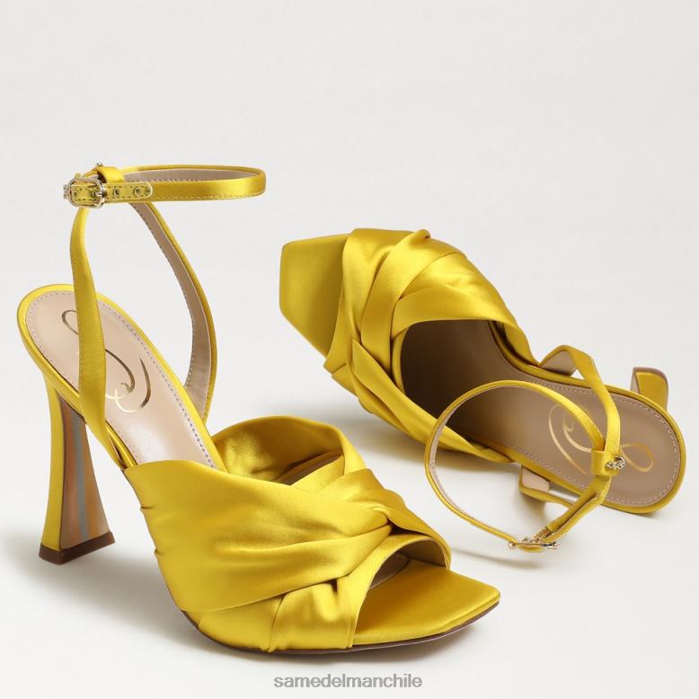 Sam Edelman P802J947 calzado satén ocre mujer tacón con tiras lavanda
