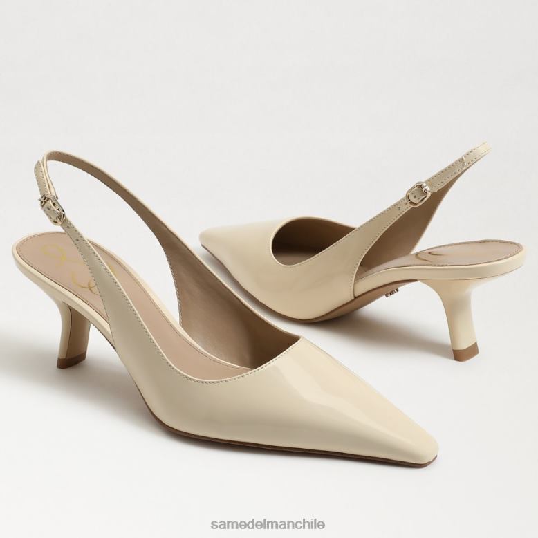 Sam Edelman P802J94 calzado patente de marfil moderna mujer zapatos de tacón bianka