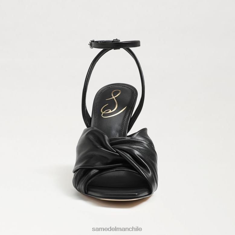 Sam Edelman P802J951 calzado cuero negro mujer tacón con tiras lavanda