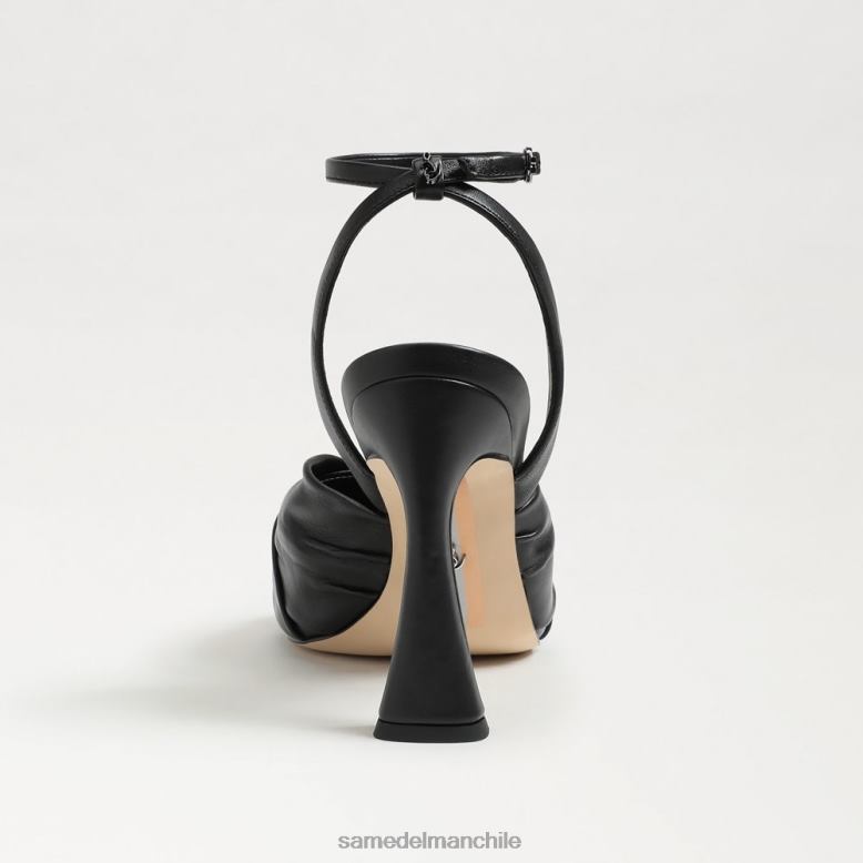 Sam Edelman P802J951 calzado cuero negro mujer tacón con tiras lavanda