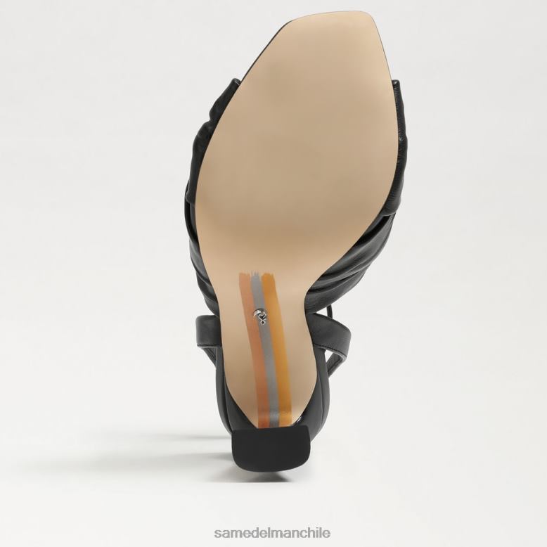 Sam Edelman P802J951 calzado cuero negro mujer tacón con tiras lavanda