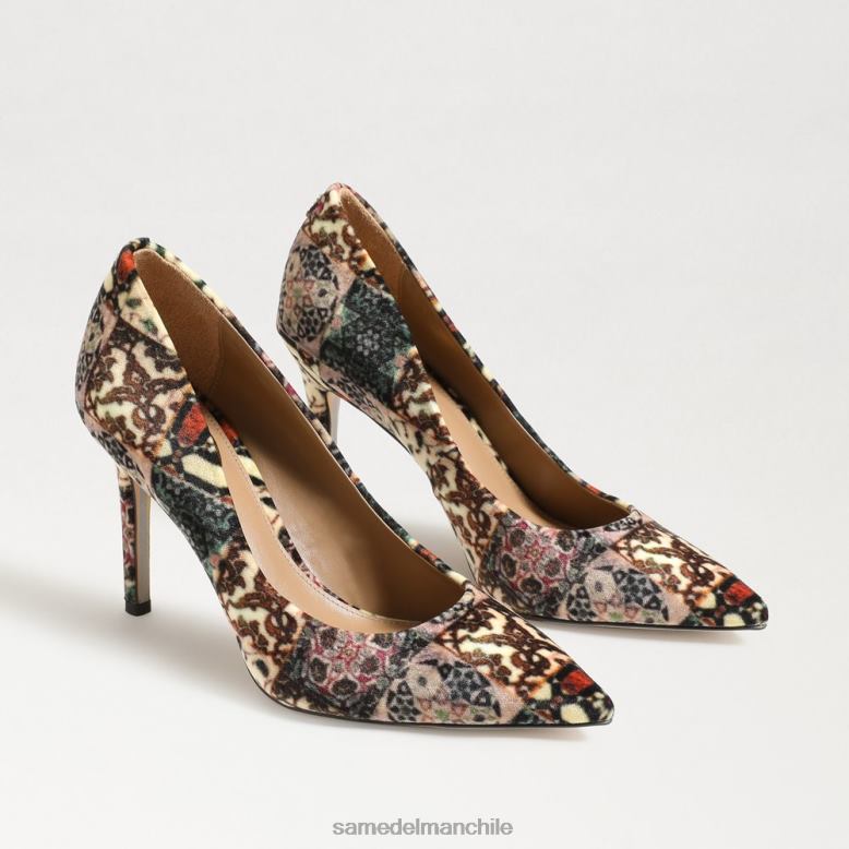 Sam Edelman P802J135 calzado terciopelo marfil multi mujer tacón con punta puntiaguda color avellana